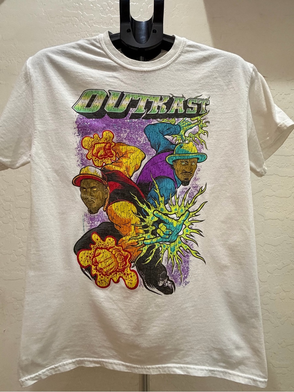 OutKast Graphic T-Shirt White Pop Kush Hip Hop Rap Band Tee Medium